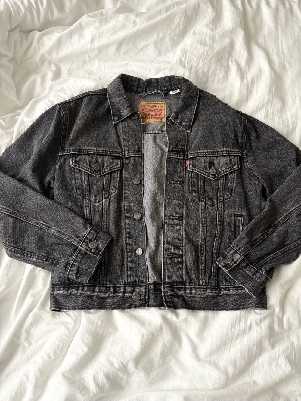 Levi's Washed Black Denim Trucker Jacket
